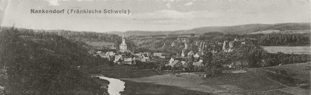 Panorama-Ansicht auf Nankendorf um 1900